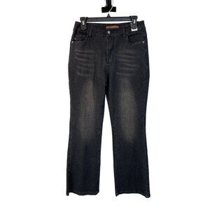 Judy Blue High Waist Black Jeans Womens M Lightweight Split Hem Stretch Denim